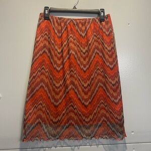 Vibrant Zigzag Midi Skirt